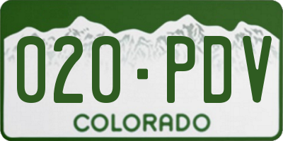 CO license plate 020PDV