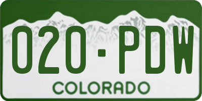 CO license plate 020PDW