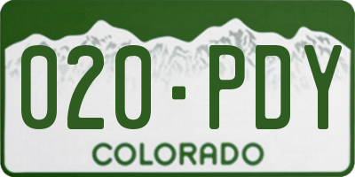 CO license plate 020PDY