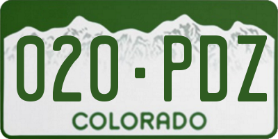CO license plate 020PDZ