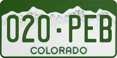 CO license plate 020PEB