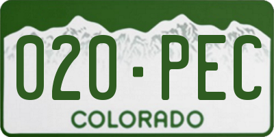 CO license plate 020PEC