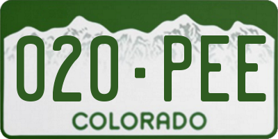CO license plate 020PEE