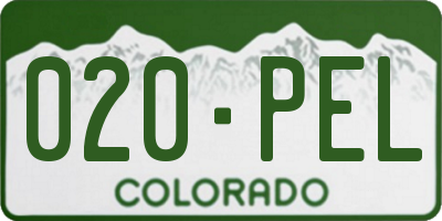 CO license plate 020PEL