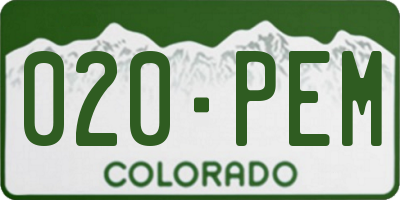 CO license plate 020PEM