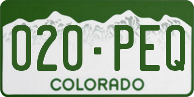 CO license plate 020PEQ