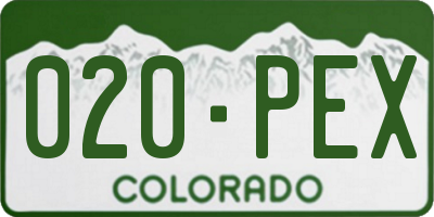CO license plate 020PEX