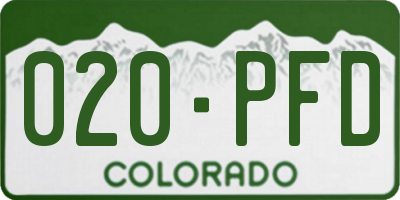 CO license plate 020PFD