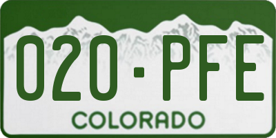 CO license plate 020PFE