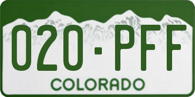 CO license plate 020PFF