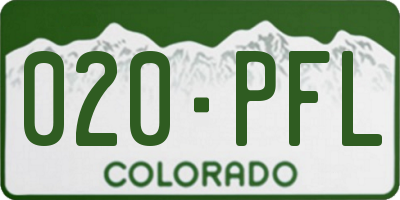 CO license plate 020PFL