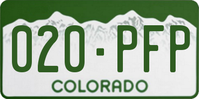 CO license plate 020PFP