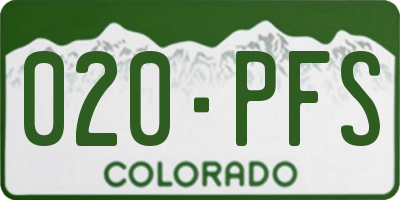 CO license plate 020PFS