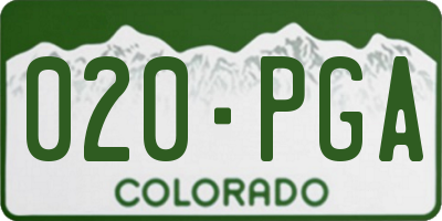 CO license plate 020PGA