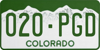 CO license plate 020PGD