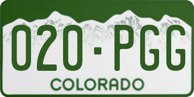 CO license plate 020PGG