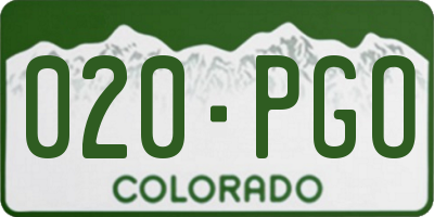 CO license plate 020PGO