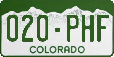 CO license plate 020PHF