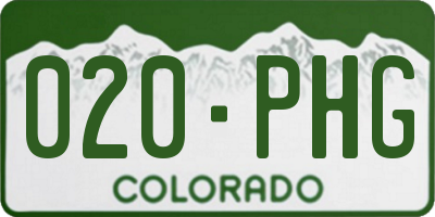 CO license plate 020PHG