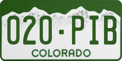 CO license plate 020PIB