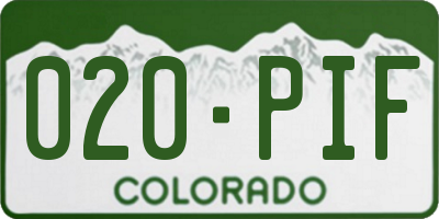 CO license plate 020PIF