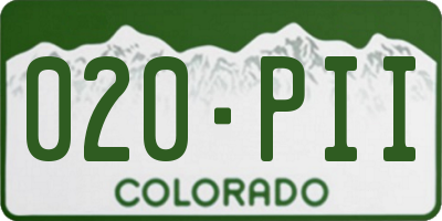 CO license plate 020PII