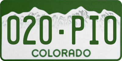 CO license plate 020PIO