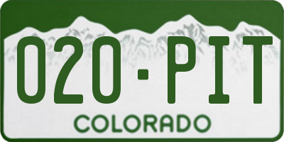 CO license plate 020PIT