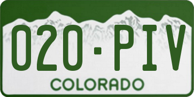 CO license plate 020PIV