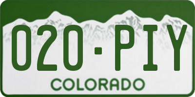 CO license plate 020PIY