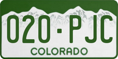CO license plate 020PJC