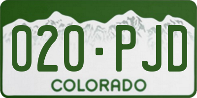 CO license plate 020PJD