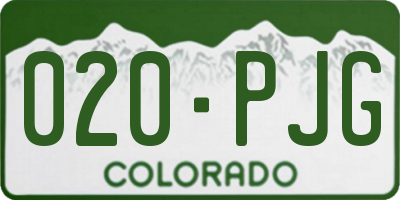 CO license plate 020PJG