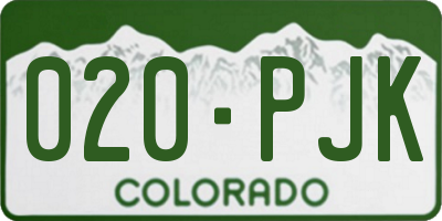 CO license plate 020PJK