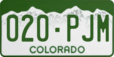 CO license plate 020PJM