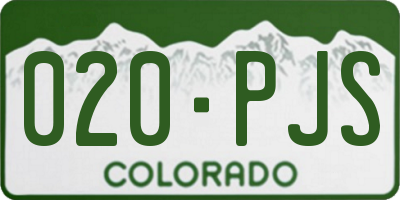 CO license plate 020PJS