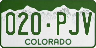 CO license plate 020PJV