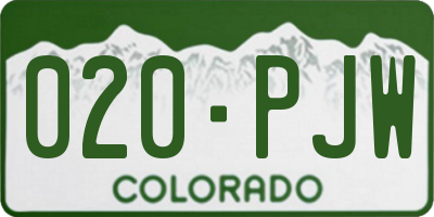 CO license plate 020PJW