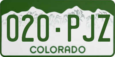 CO license plate 020PJZ