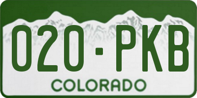 CO license plate 020PKB