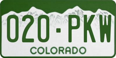 CO license plate 020PKW