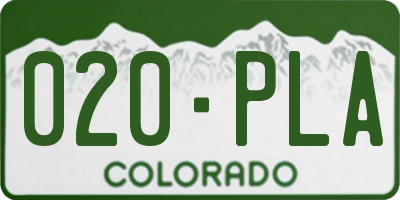 CO license plate 020PLA