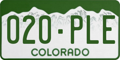 CO license plate 020PLE