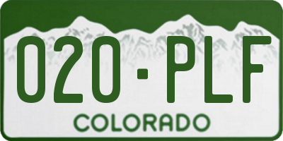 CO license plate 020PLF