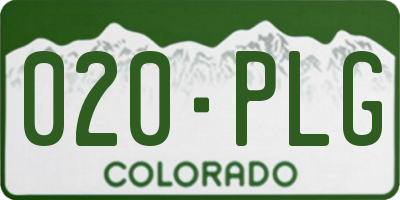 CO license plate 020PLG