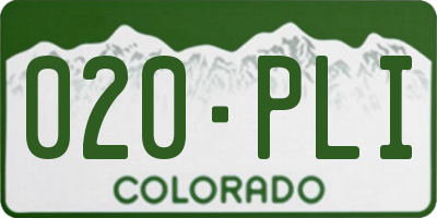 CO license plate 020PLI