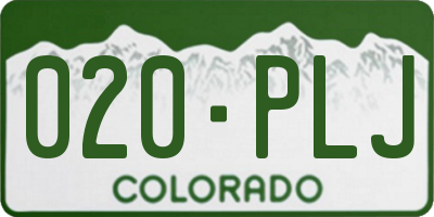 CO license plate 020PLJ