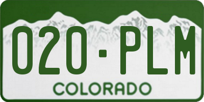 CO license plate 020PLM