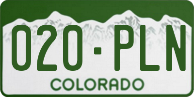 CO license plate 020PLN