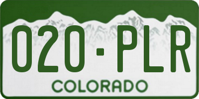 CO license plate 020PLR